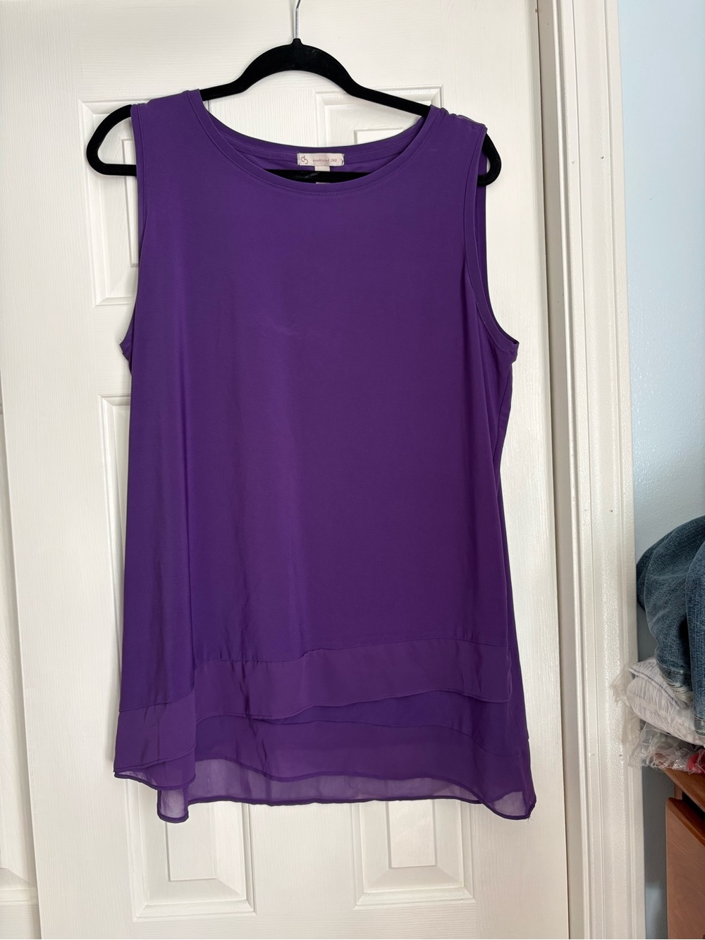 Dress Barn Purple Layered-Hem Sleeveless Tank